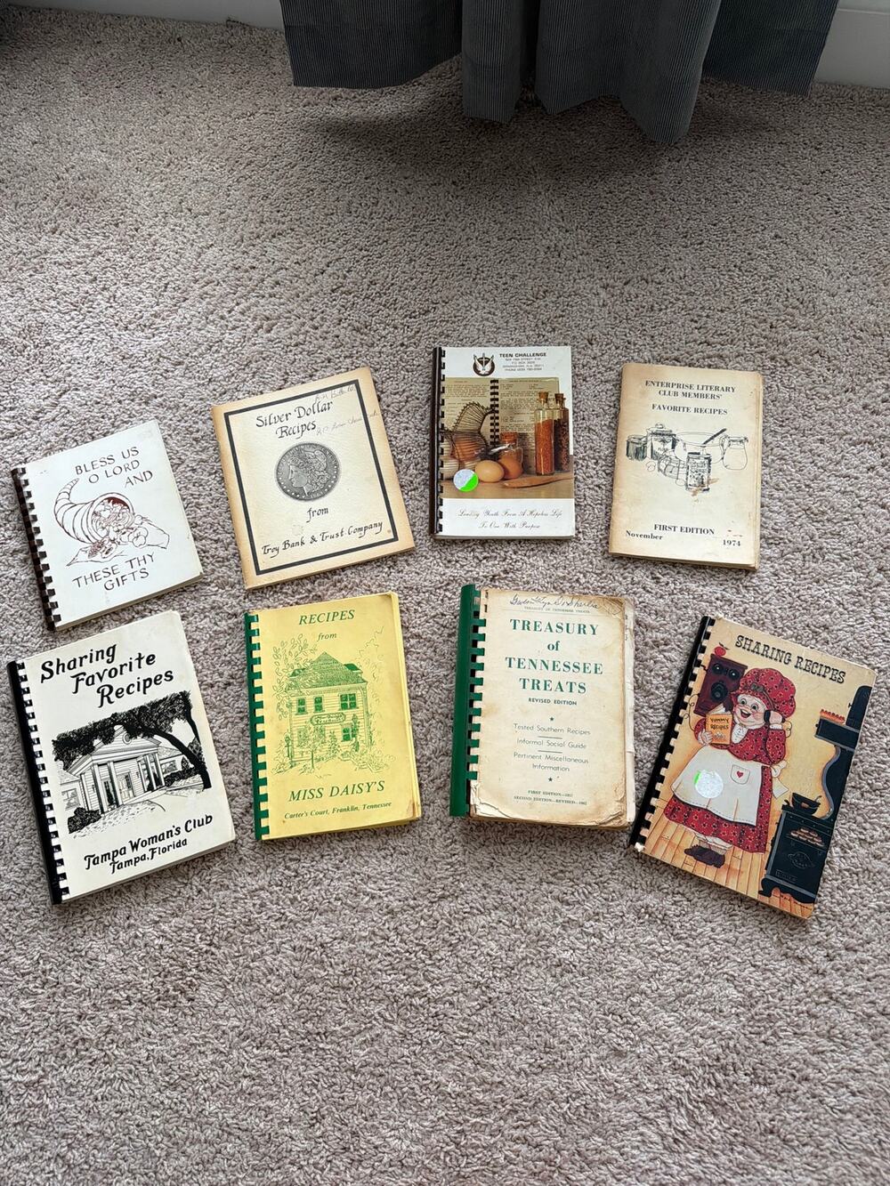Lot of 8 Vintage Recipes Church and Club Cookbooks